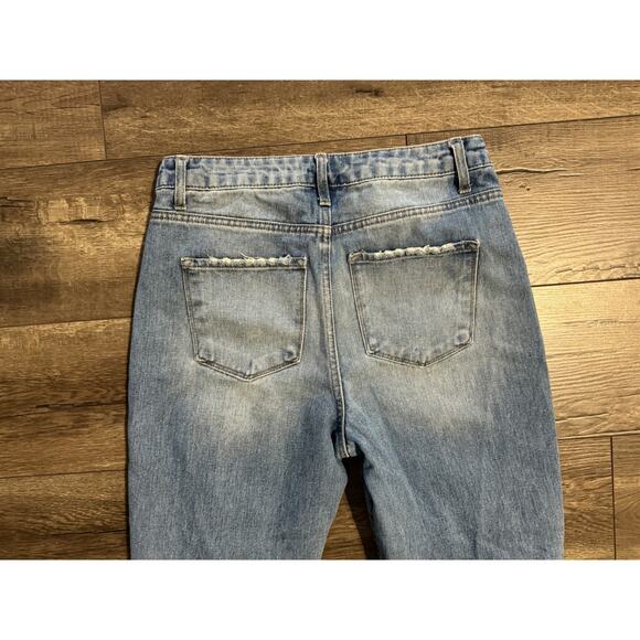 Vervet by Flying Monkey Super High Rise Distressed Crop Straight Jeans Size 28 - Picture 6 of 7